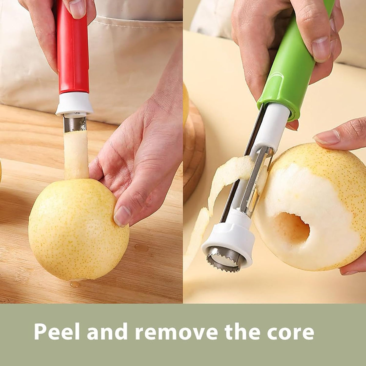 2 in 1 Apple Corer and Peeler, Apple Core Removal Tool, Stainless Steel Fruit Corer 🍎