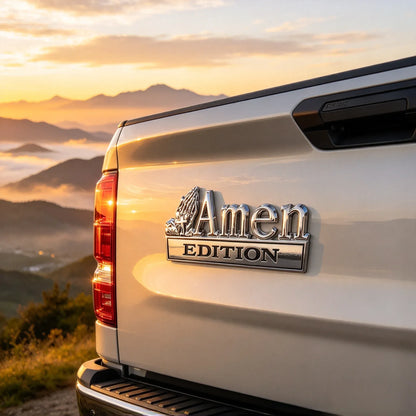 ⏳ Last Day 49% OFF – ✝️ Amen Edition Metal Emblem | 3D Chrome Cross & Wings Badge with 3M VHB Adhesive for Pickups, SUVs & Tailgates 🚘