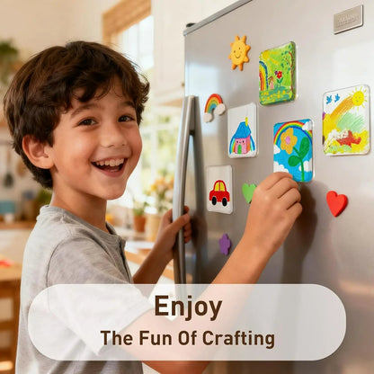 🎞✂ 10 Pack  2" x 2" Clear Acrylic DIY Fridge Magnet Set with Adhesive Backing – Square Magnetic Photo Frames with Stunning 3D Effect 💕