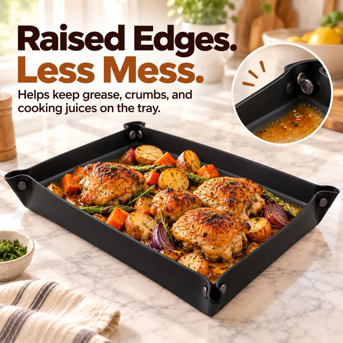 🍪 Foldable Silicone Baking Tray – Bake, Release & Store with Ease