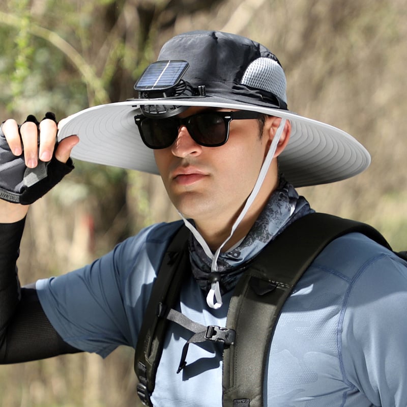 🔥Last Day Sale🔥 - Outdoor Wide Brim Sun Hat With Solar Fan