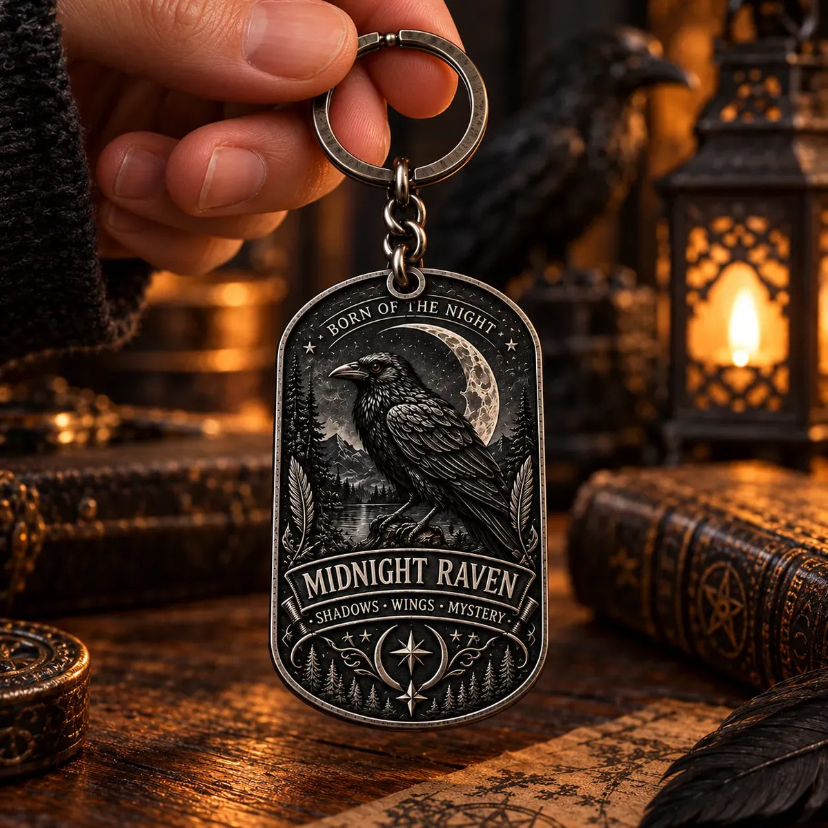 🐦‍⬛ Midnight Raven Keychain – Gothic Guardian Charm For Your Everyday Carry