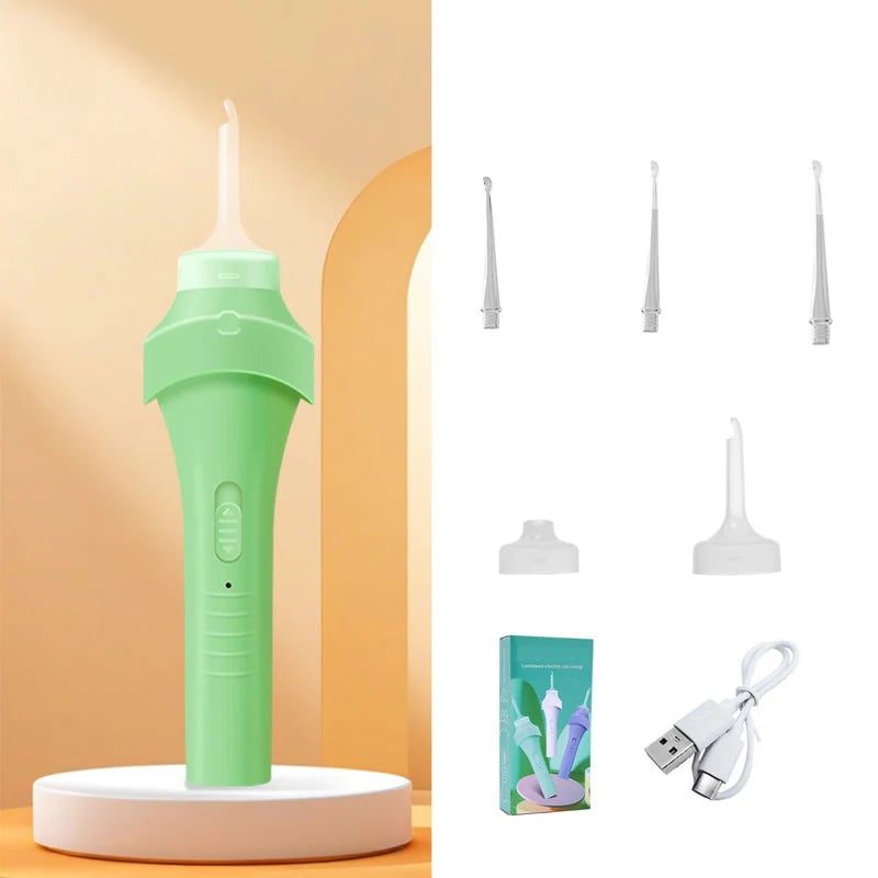 👂 LED Ear Wax Vacuum Cleaner with 65 kPa Suction & Washable Silicone Tips