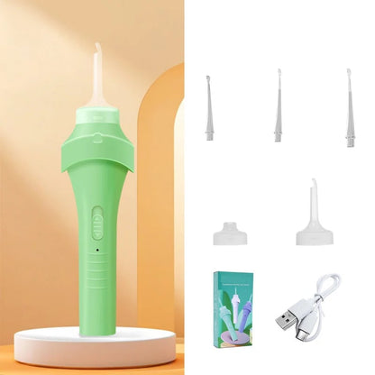 👂 LED Ear Wax Vacuum Cleaner with 65 kPa Suction & Washable Silicone Tips