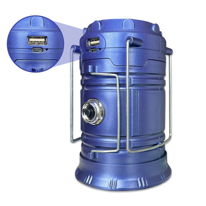 💡 Collapsible Portable LED Camping Lantern Lightweight Waterproof Solar USB Rechargeable LED Flashlight