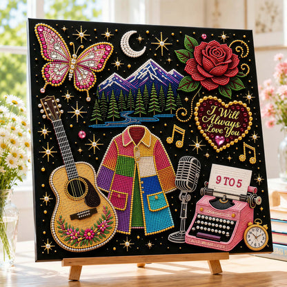 🎤 Premium 3D Pearl Dolly Country Music Tribute Art Kit | Luxury Flocked Canvas with Scratch-Resistant Non-Fading Acrylic Resin Pearls & Faceted Drills DIY Keepsake Decor 💎✨