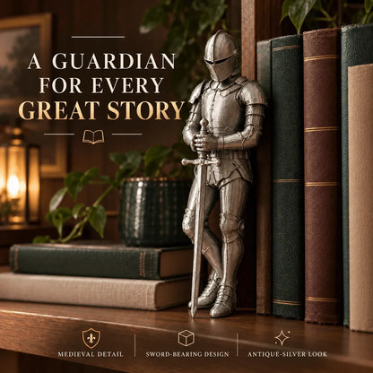 ⚔️📖 Reading Knight Bookshelf Statue | Medieval Fantasy Bookend Décor