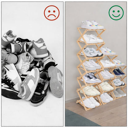 The 9-Tier No-Assembly Bamboo Rack ! ✨👟