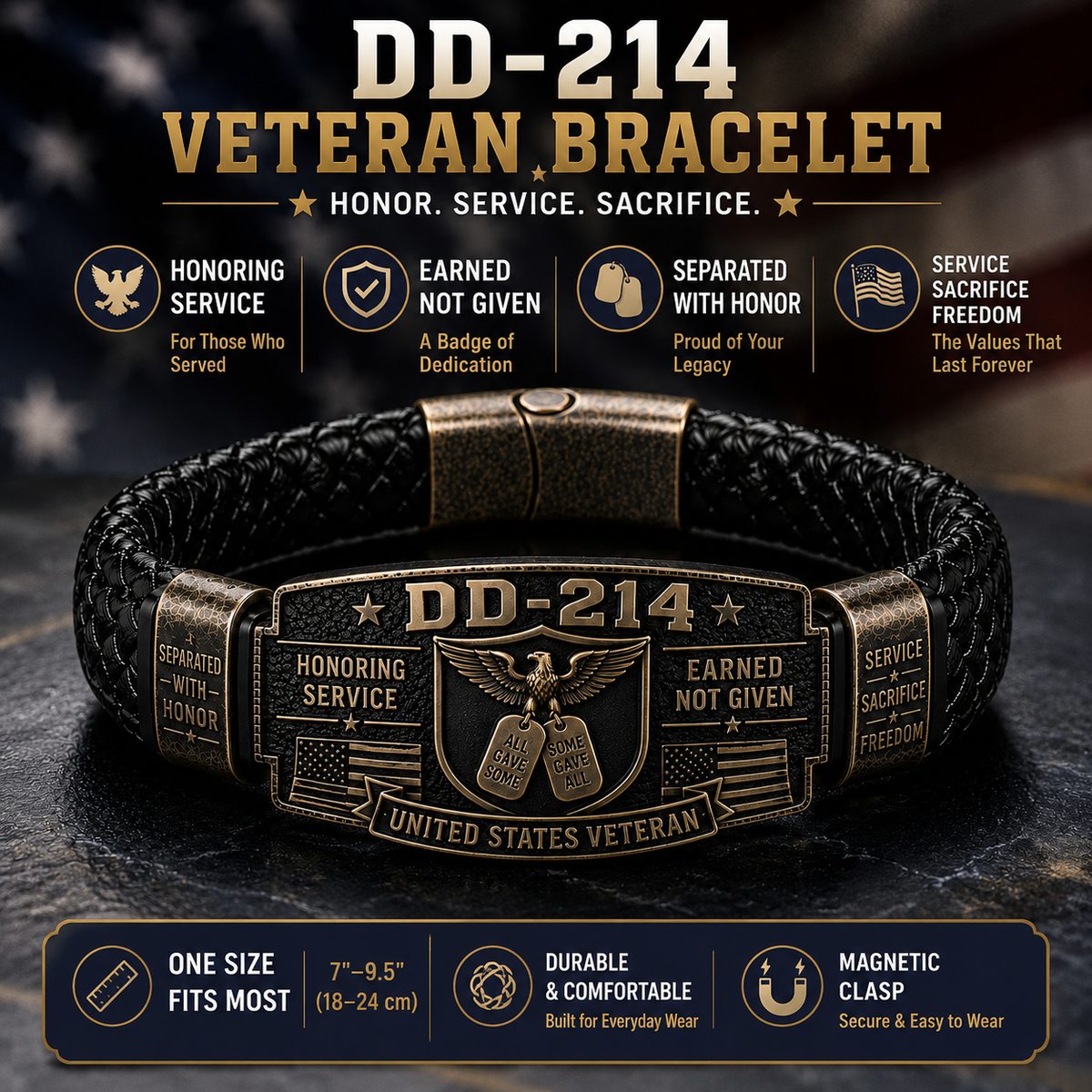DD-214 Veteran Honor Bracelet presented as a gift