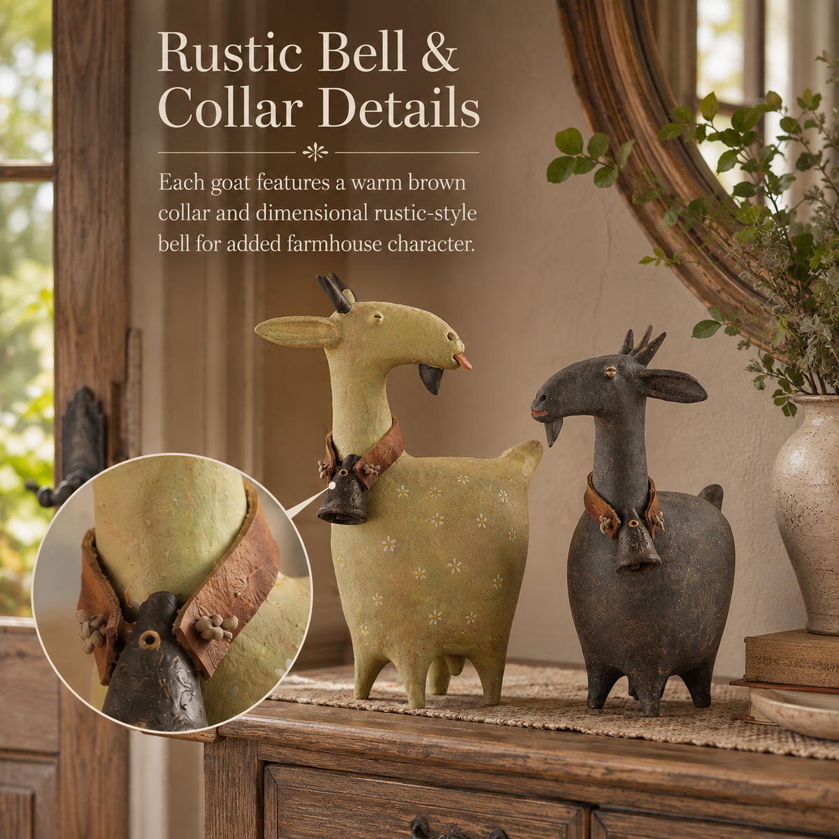 Farmhouse goat figurines gift