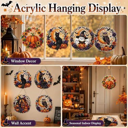 Halloween Witch DIY Diamond Art Window Suncatcher - Halloween Pearl Art Kit