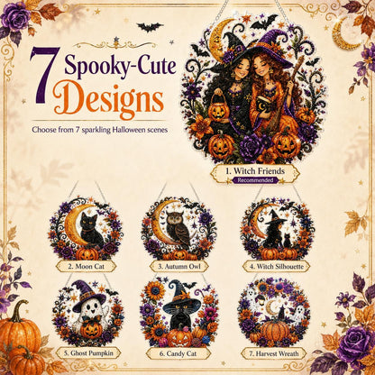 Halloween Witch DIY Diamond Art Window Suncatcher - Halloween Pearl Art Kit