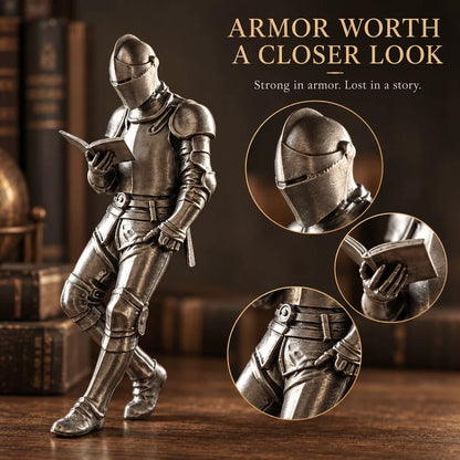 ⚔️📖 Reading Knight Bookshelf Statue | Medieval Fantasy Bookend Décor