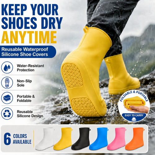 Stop Soaked Sneakers! Heavy-Duty Rain Shoe Covers – Anti-Slip & Fold Into Your Bag 🌧️