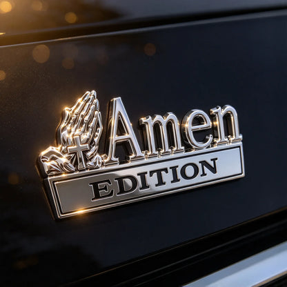 ⏳ Last Day 49% OFF – ✝️ Amen Edition Metal Emblem | 3D Chrome Cross & Wings Badge with 3M VHB Adhesive for Pickups, SUVs & Tailgates 🚘