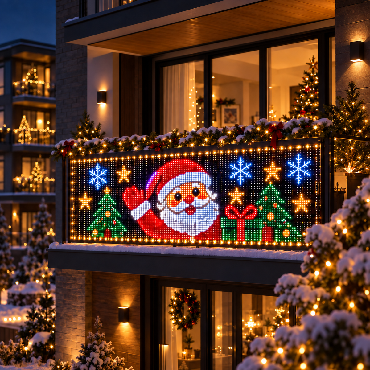 🎄 GlowCanvas Smart Christmas Curtain Lights – App-Controlled DIY Animated LED Display