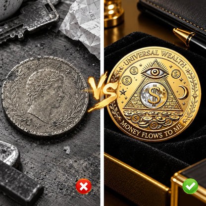 💰3D Wealth Coin – Gold-Tone Prosperity Symbol with Double-Sided Relief