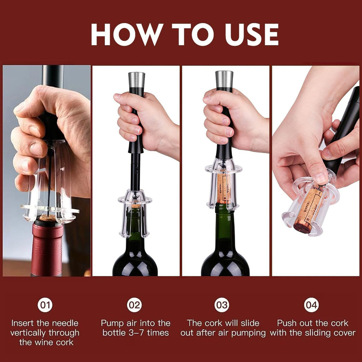 🎁🔥LAST DAY 50% OFF-🔥Air Pump Cork Remover Wine Bottle Opener Set