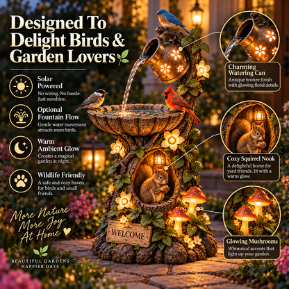 ⏰ Limited Stock 49% OFF - 🐿️ Solar Birdbath Fountain Garden Decor
