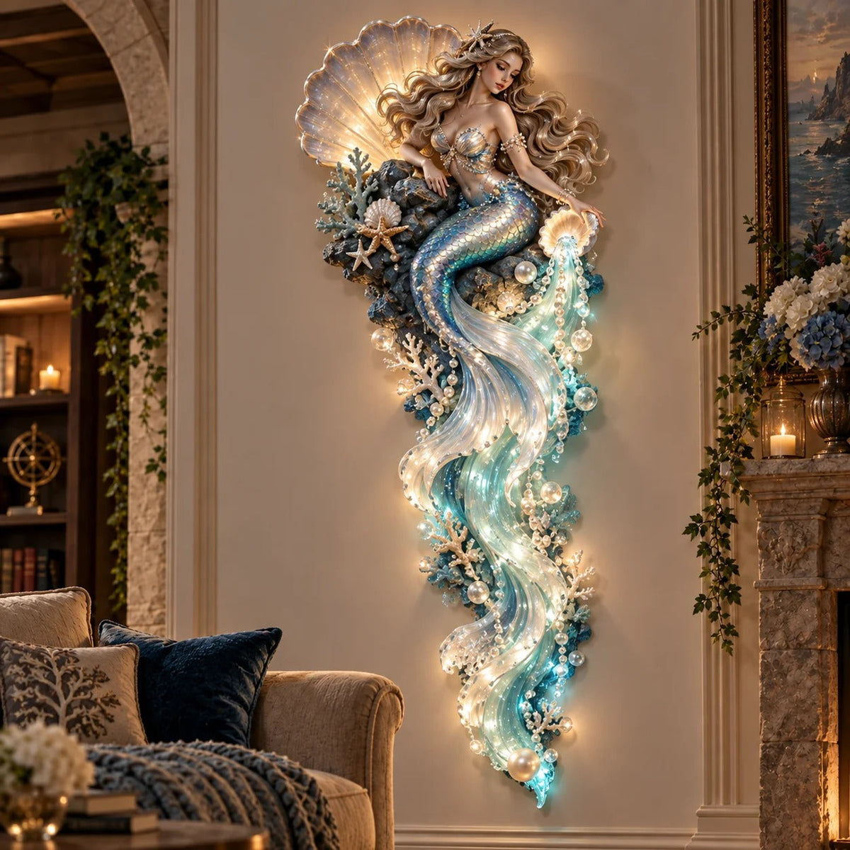 ⏰ Limited Stock 50% OFF - 🌊✨ Enchanted Ocean Legends™ Lighted Wall Décor Collection 🐋🧜‍♀️