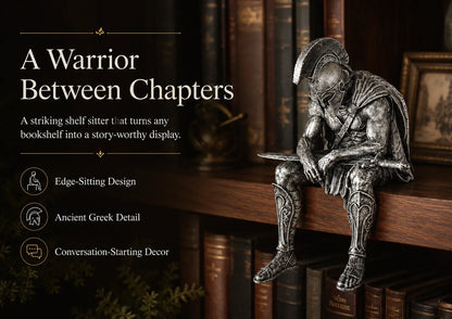 Ancient Greek Warrior Shelf Sitter – Unique Bookshelf Decor