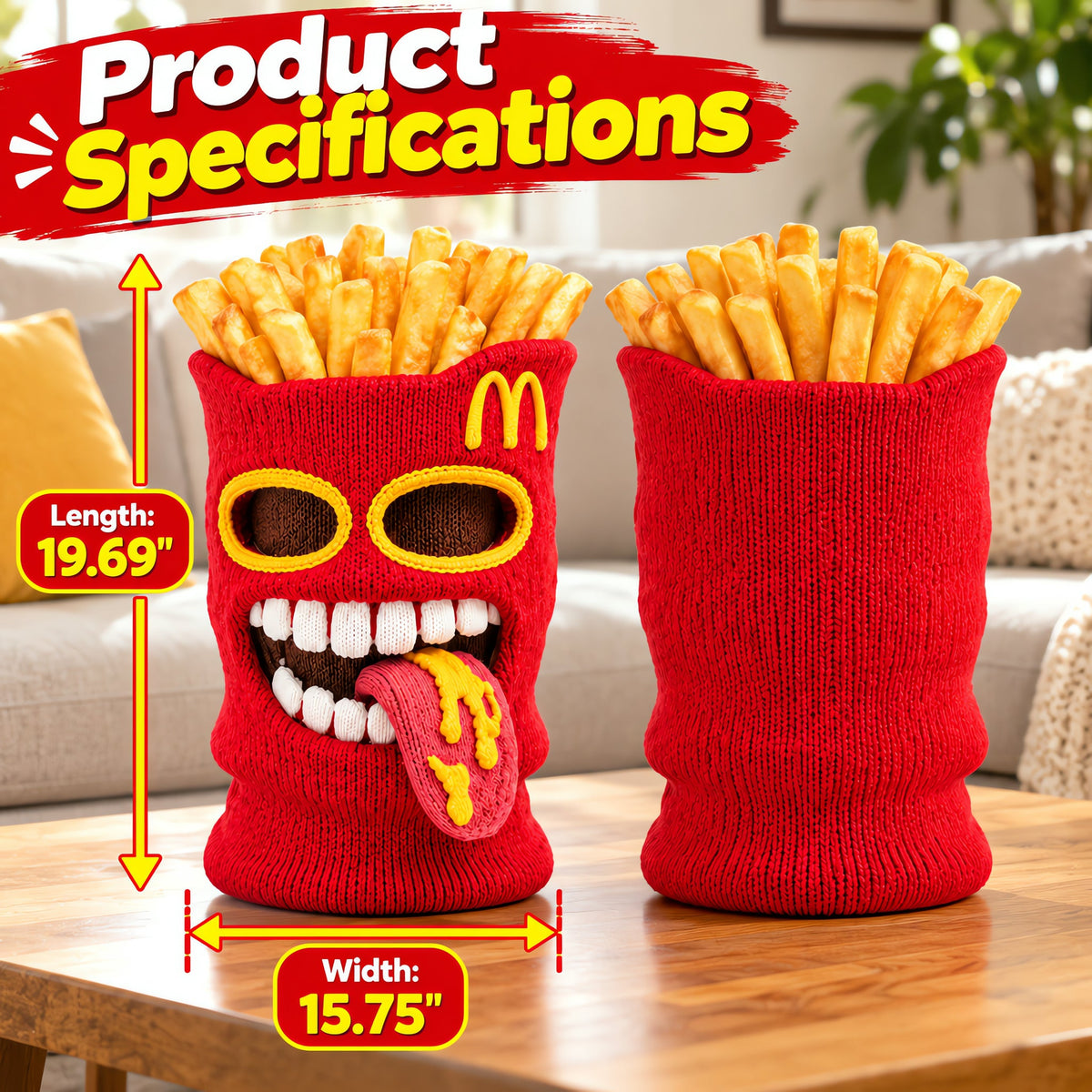 🍔 Knitted Burger Ski Hat | Funny Hamburger Beanie for Snowboarding Winter Slopes