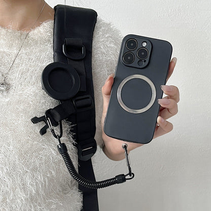 🔥HOT SALE🔥Tactical Magnetic Quick-Release Phone Mount — EDC Belt & Backpack Holster with Anti-Drop Coil Lanyard