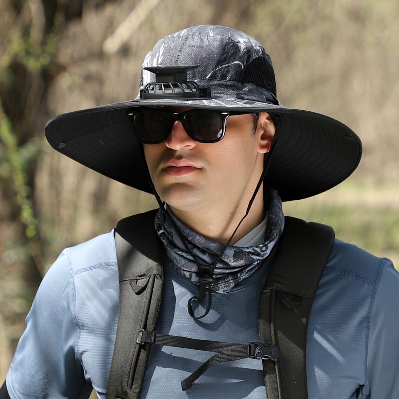 🔥Last Day Sale🔥 - Outdoor Wide Brim Sun Hat With Solar Fan