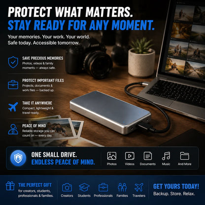 🔥 LAST DAY 50% OFF | Portable External SSD – High-Speed Storage for PC, Mac, iPhone & Android