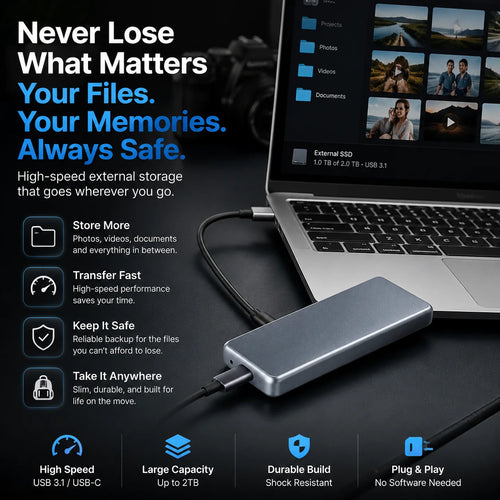 🔥 LAST DAY 50% OFF | Portable External SSD – High-Speed Storage for PC, Mac, iPhone & Android