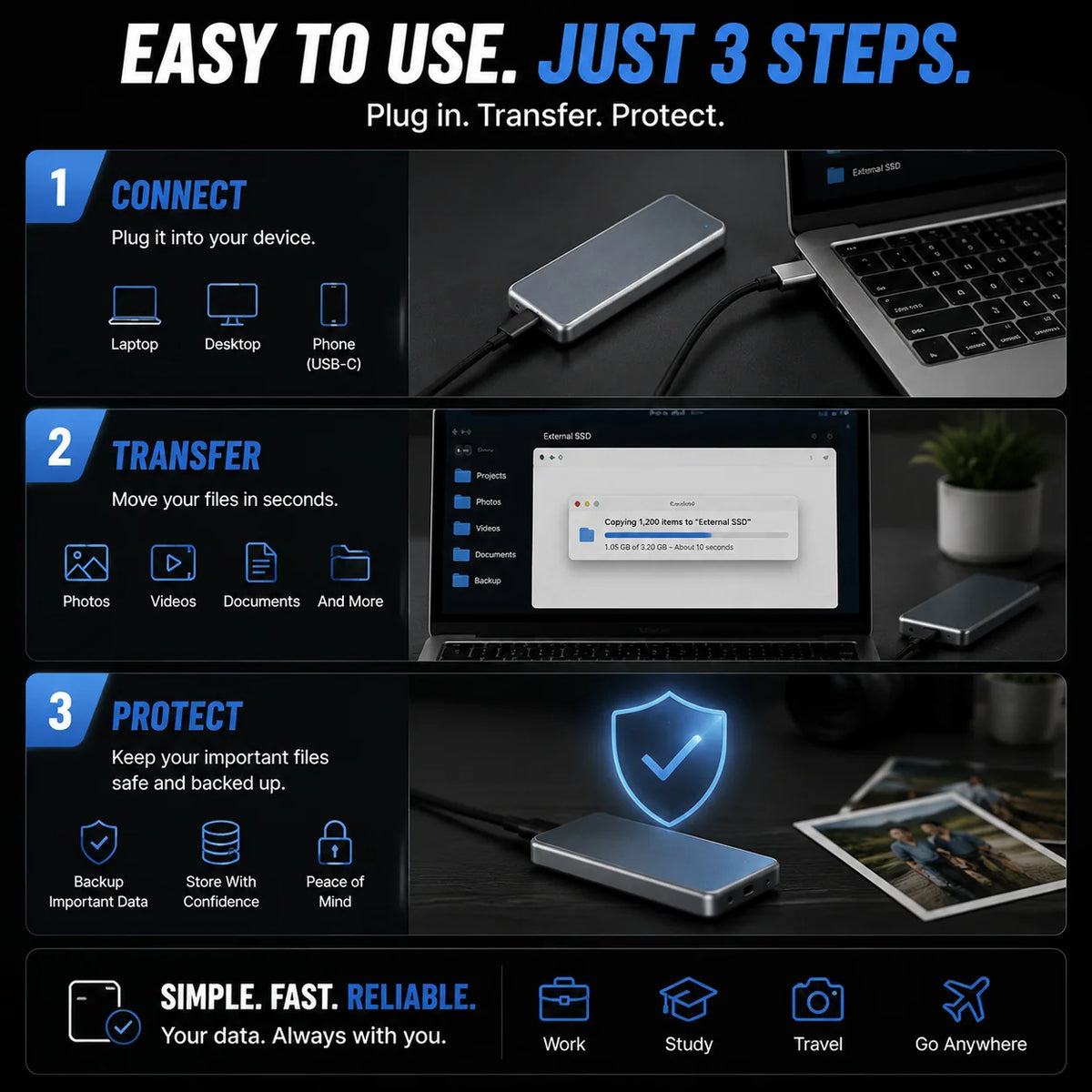 🔥 LAST DAY 50% OFF | Portable External SSD – High-Speed Storage for PC, Mac, iPhone & Android
