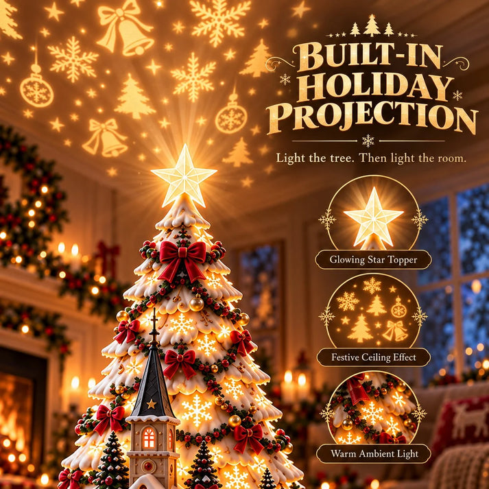 🎄 Christmas Village Projection Centerpiece – 4 Themed Villages