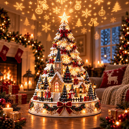 🎄 Christmas Village Projection Centerpiece – 4 Themed Villages