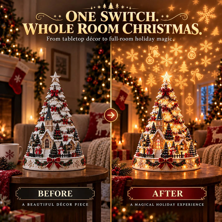 🎄 Christmas Village Projection Centerpiece – 4 Themed Villages