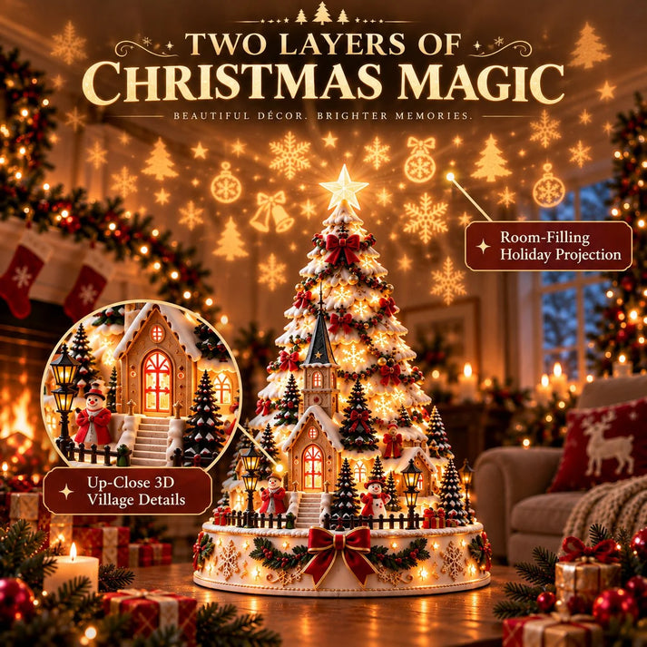 🎄 Christmas Village Projection Centerpiece – 4 Themed Villages