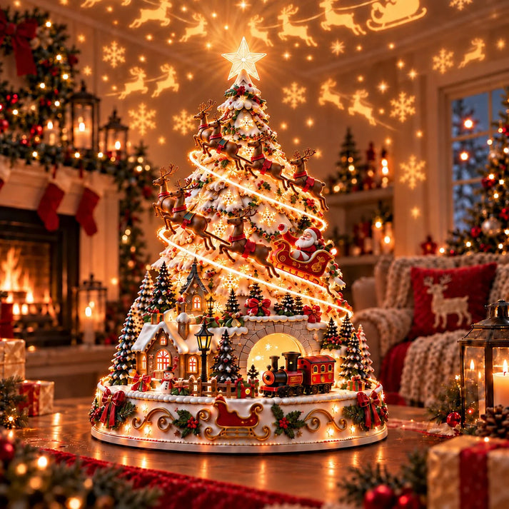 🎄 Christmas Village Projection Centerpiece – 4 Themed Villages