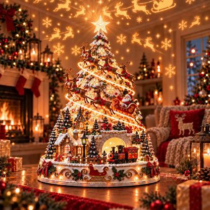 🎄 Christmas Village Projection Centerpiece – 4 Themed Villages