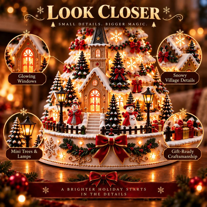 🎄 Christmas Village Projection Centerpiece – 4 Themed Villages