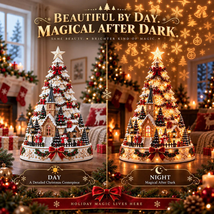 🎄 Christmas Village Projection Centerpiece – 4 Themed Villages