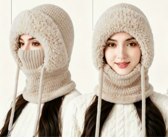 Stay Cozy and Stylish This Winter ❄️✨3 in 1 Beanie Hat For Women