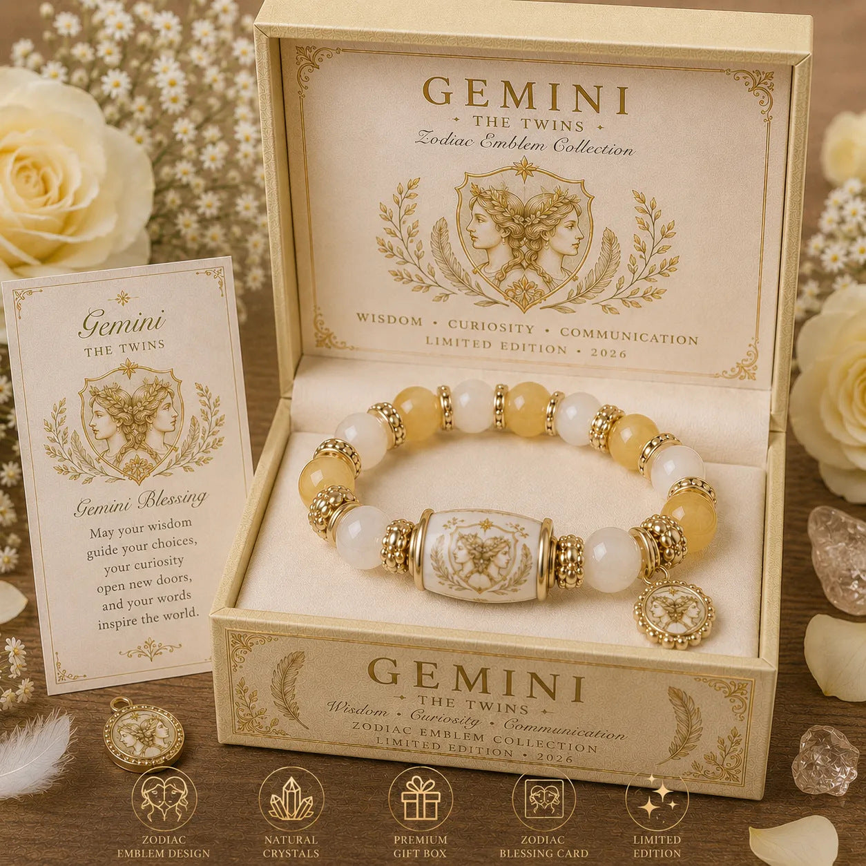 🔥🔥Limited Edition💫 12 Zodiac Bracelet – Natural Chalcedony, Your Sign, Your Energy