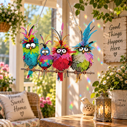 🐦✨ Sunny Birds Diamond Art Suncatcher DIY Kit