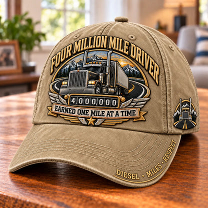 🚛 Million Mile Driver Earned One Mile At A Time Baseball Cap