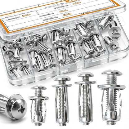 40-Piece Expansion Screw & Petal Nut Kit That Locks Into Hollow Walls