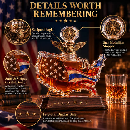 A TRIBUTE THAT LASTS-Veterans Tribute Crystal Decanter