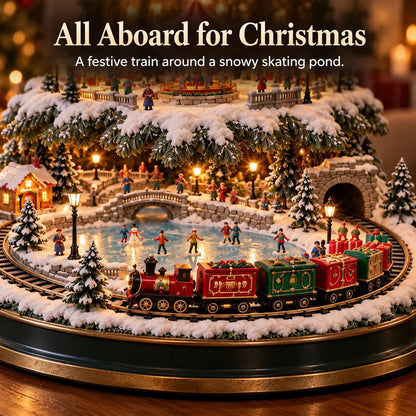 🔥 LAST DAY 50% OFF 🔥🎄 Christmas Village Tree™ – Lighted Snowy Holiday Village with Train, Carousel & Warm Christmas Glow ✨