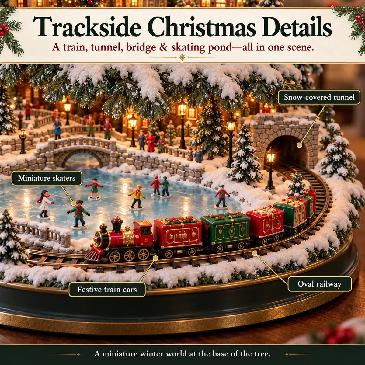 🔥 LAST DAY 50% OFF 🔥🎄 Christmas Village Tree™ – Lighted Snowy Holiday Village with Train, Carousel & Warm Christmas Glow ✨