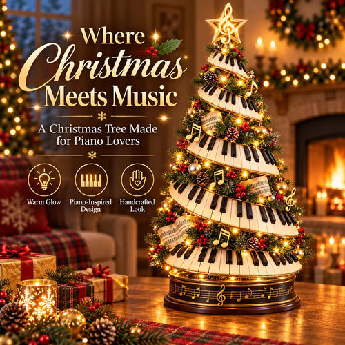 🎹✨Where Music Meets Christmas Magic – Glowing Piano Tree