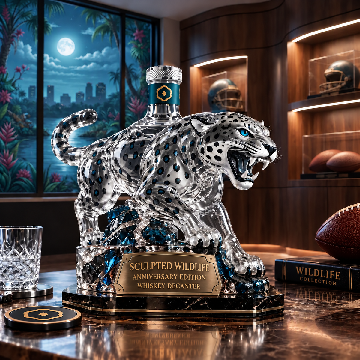 🐆🥃 Wildlife Whiskey Decanter – Sculpted Predator Bar Decor