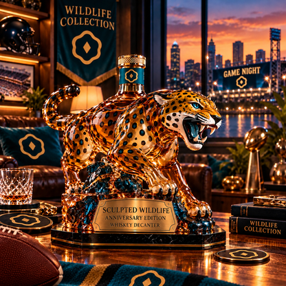 🐆🥃 Wildlife Whiskey Decanter – Sculpted Predator Bar Decor